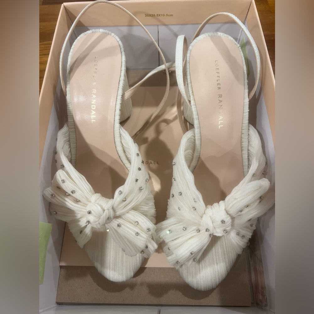 Loeffler Randall Camellia Pearl Rhinestone Bow Heel